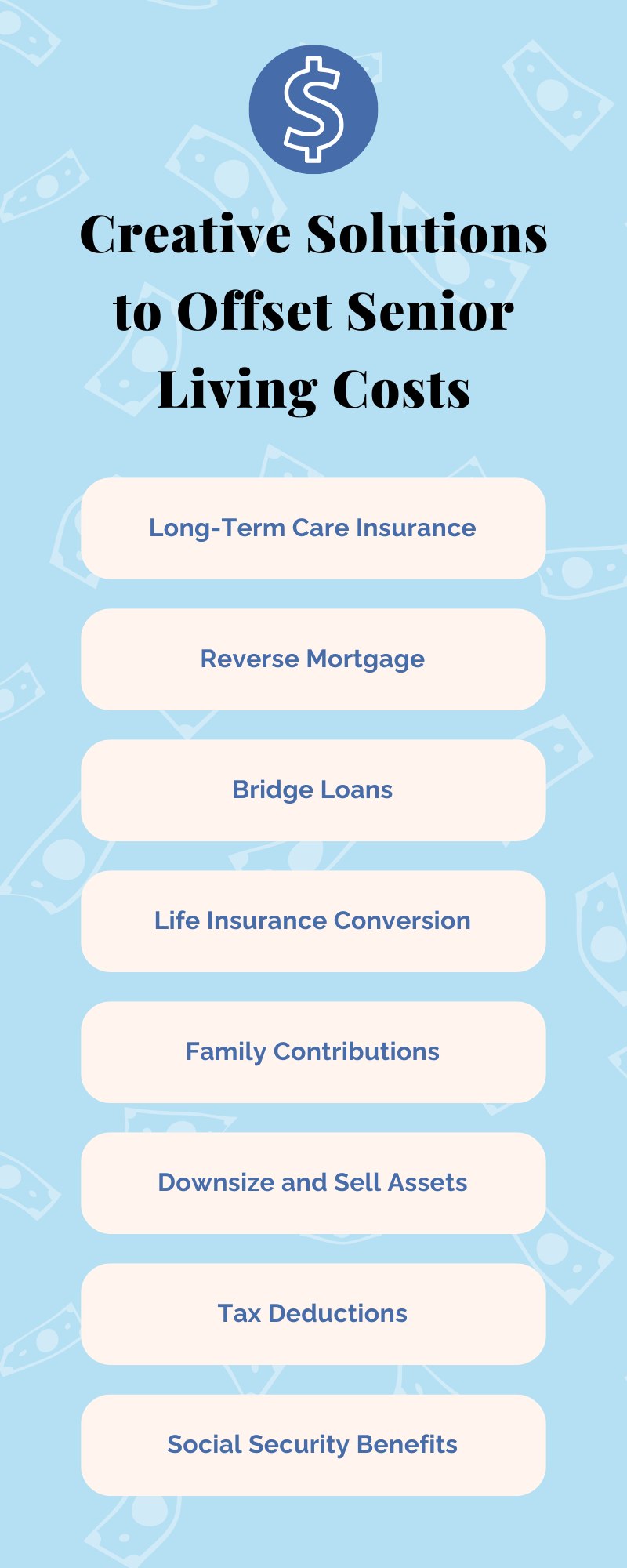 Civitas Senior Living | Creative solutions to offset senior living costs infographic