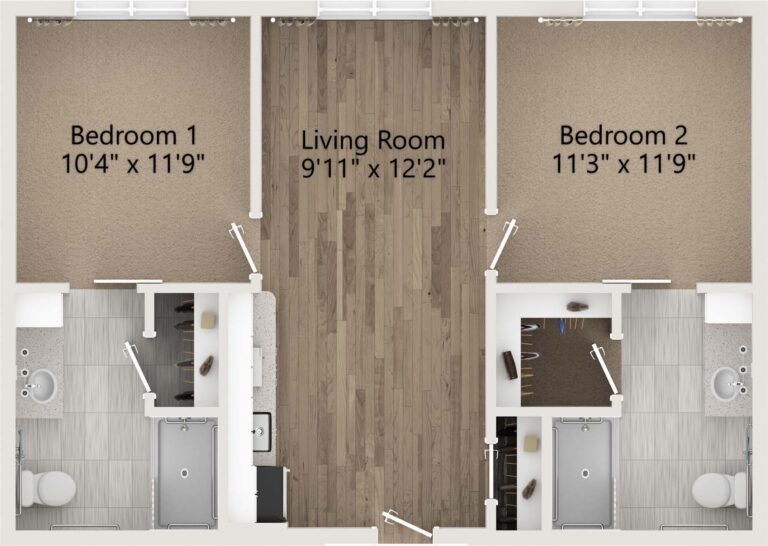 Harvest of Aledo | Assisted Living Floorplan 835 sq. ft.