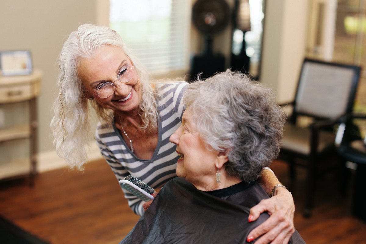 Civitas Senior Living | Senior woman getting her hair done.