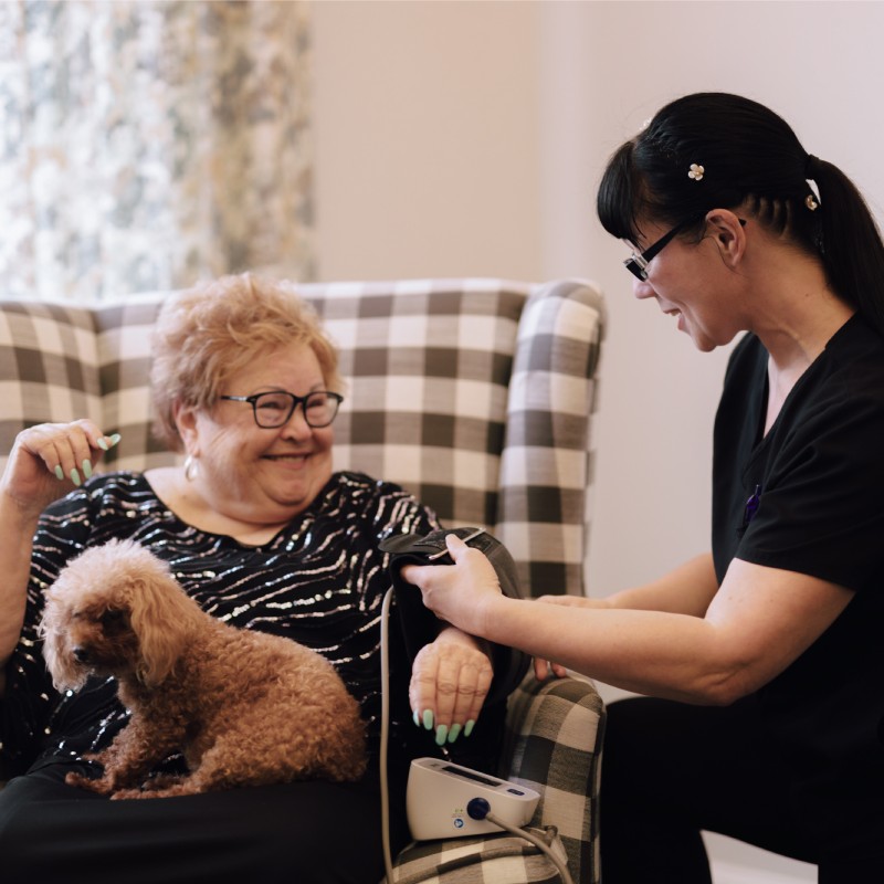 Civitas Senior Living | Senior woman getting her blood pressure checked