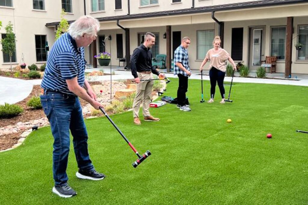 Stonecreek of Flying Horse | Seniors playing bocce ball